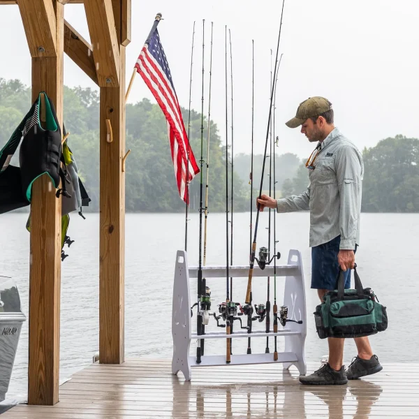 242676793b170f493b27ddda2e40b388187f95fe4b09381f1d24d5ffc05269bc Marlin Fishing Rod Storage Stand | Holds up to 24 Rods
