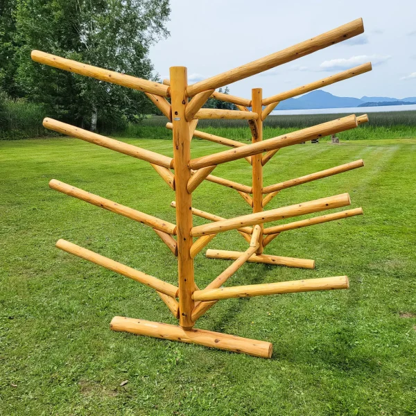 262597c8e5fb37a75de6a798098b37cb7b0006a96b5ddbccbc3c7890c4f777a9 8 SUP and Kayak Storage Rack | Freestanding Log Rack | Canyon Brown Finish