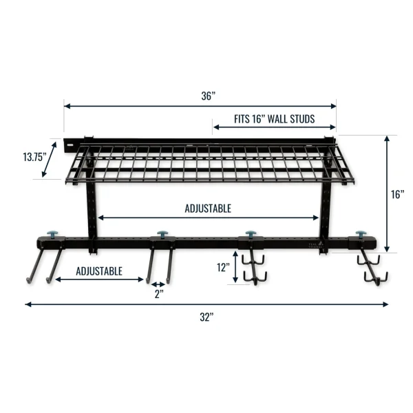 G-Hike & Camp + Shelf | Adjustable Wall Storage System | Holds 300 lbs