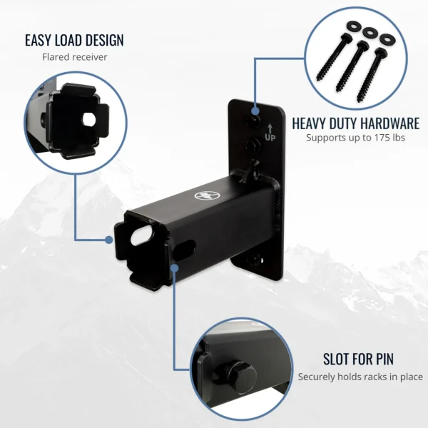 1.25" Hitch Wall Mount  | Holds Bike or Cargo Car Rack