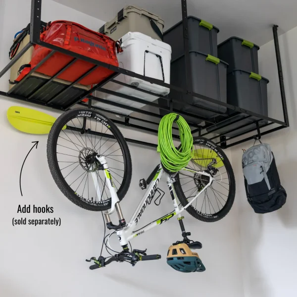 6ed9d515558c972b94099e59194a7172b3bd12454491f2039d97a86432823e32 4' x 8' Faber Overhead Garage Shelving | Holds 700 lbs