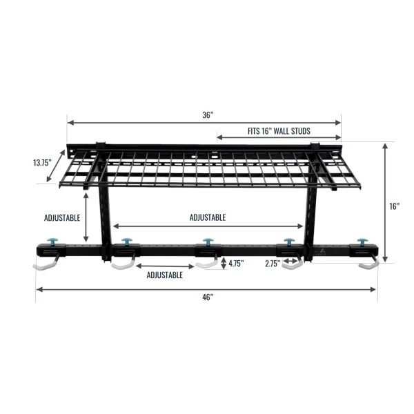 G-Bike Wire Shelf | Adjustable Wall Storage System | Holds 5 Bikes