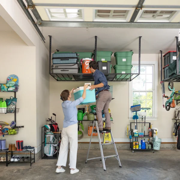 706931d9fd317fbebf4ce548cd08f795dd92d3ba2b8e85d45401931dc26ec707 4' x 8' Faber Overhead Garage Shelving | Holds 700 lbs