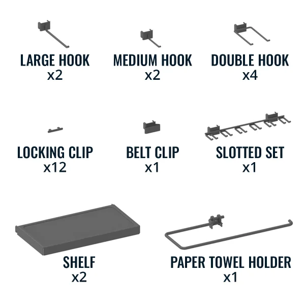 34" x 32" Pegboard | 13 Attachments