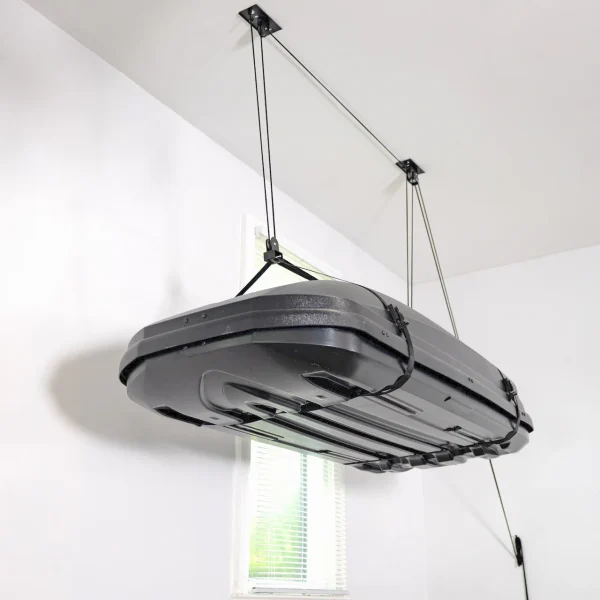 Essential Cargo Box Garage Ceiling Storage Hoist | Holds up to 150 lbs | 10' Lift