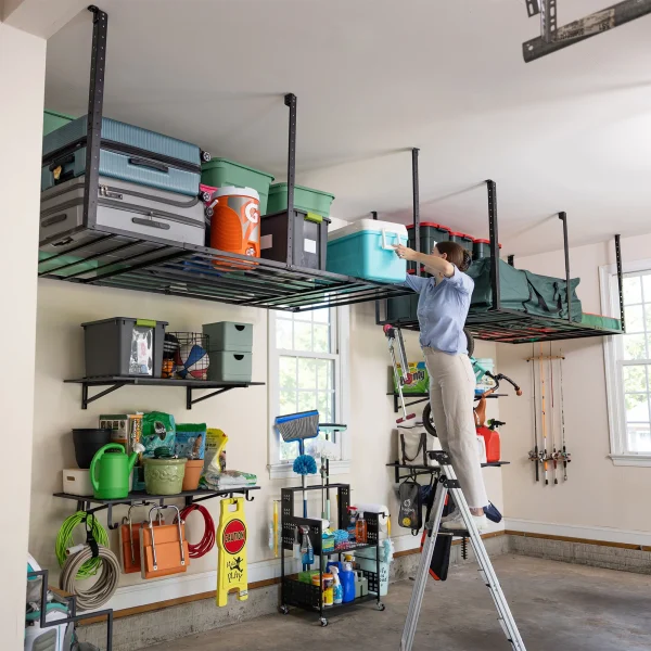 b9f2b8d92b9168e0dca97126143d80170917fccf728f5df506da0c7a32948513 4' x 8' Faber Overhead Garage Shelving | Holds 700 lbs