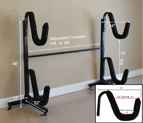 Indoor-Outdoor Freestanding Kayak Storage Rack