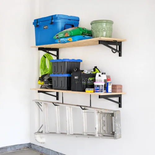 1' x 4' DIY Wall Shelf Brackets | Heavy Duty Garage Wall Shelves