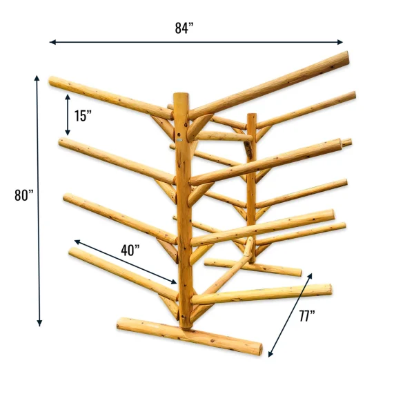 e1f7d9198c1a29255a4512c3b1d9d02e2fa58d838ceedb6517c19fe8385d93a8 8 SUP and Kayak Storage Rack | Freestanding Log Rack | Canyon Brown Finish